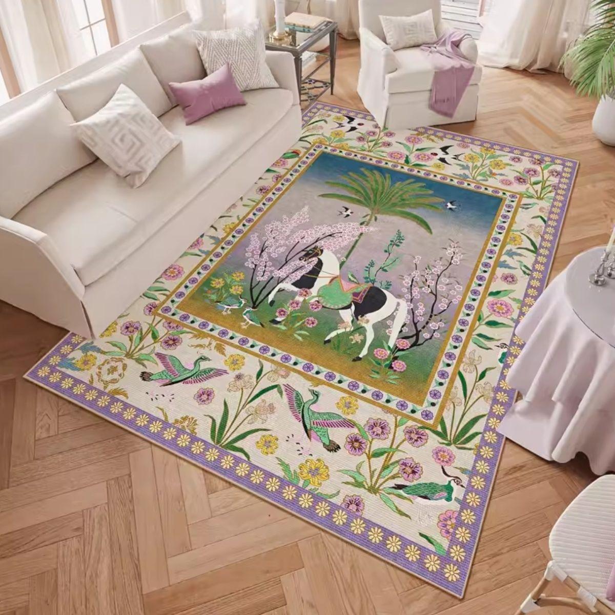 VIKAMA Royal French Botanical Garden Circle Velvet Carpet Living Room Coffee Table Mat Non-Slip Bedroom Bed Blanket Home Decor 50x80cm 20x31inch
VIKAMA Royal French Botanical Garden Circle Velvet Carpet Living Room Coffee Table Mat Non-Slip Bedroom Bed Blanket Home Decor 50x80cm 20x31inch