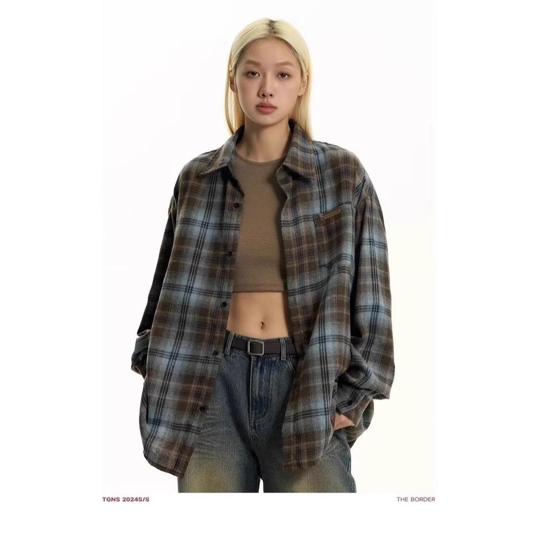 Women s American Retro Plaid Long Sleeve Shirt, Summer 2025 Casual Loose Fit, Versatile Thin Checkered Design. Large
Women s American Retro Plaid Long Sleeve Shirt, Summer 2025 Casual Loose Fit, Versatile Thin Checkered Design. Large
