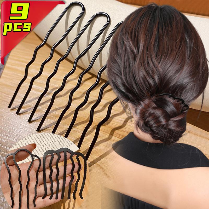 9/1pcs Black Metal U Shape Hairpin Comb Women Messy Bun Hair Pin Clips Braiding Twist Fork Curly Updo Sticks Hair Styling Tools
9/1pcs Black Metal U Shape Hairpin Comb Women Messy Bun Hair Pin Clips Braiding Twist Fork Curly Updo Sticks Hair Styling Tools