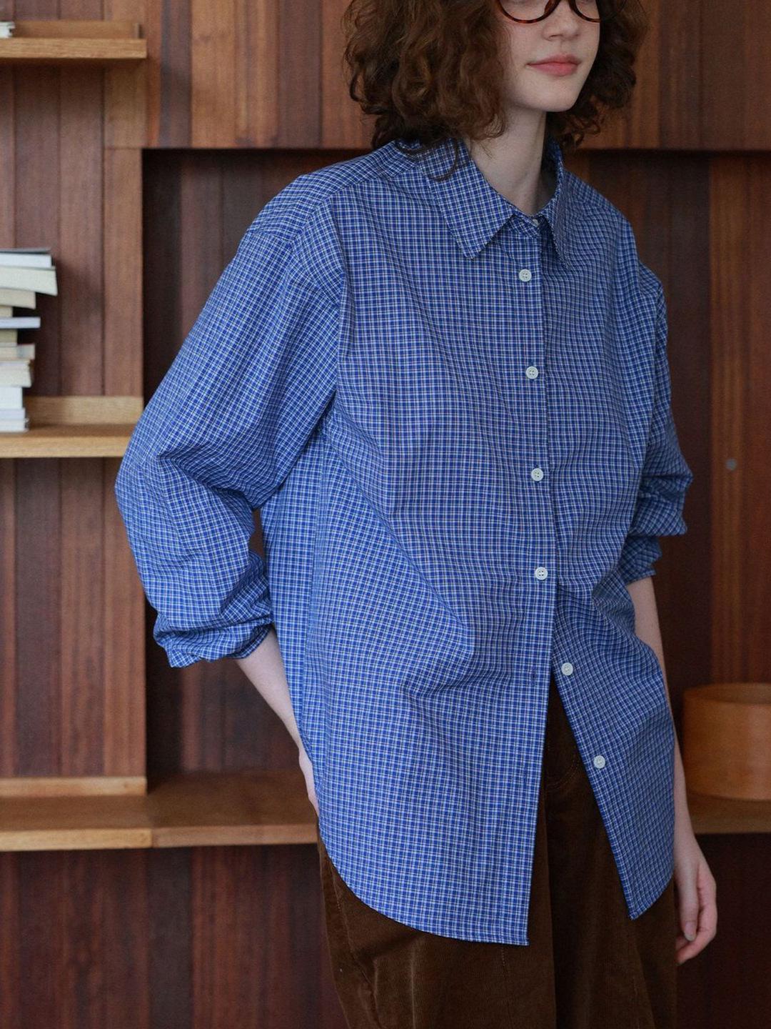 Классическая рубашка с длинным рукавом в синюю клетку в стиле ретро от M1U Series для ранней осени M
Классическая рубашка с длинным рукавом в синюю клетку в стиле ретро от M1U Series для ранней осени M