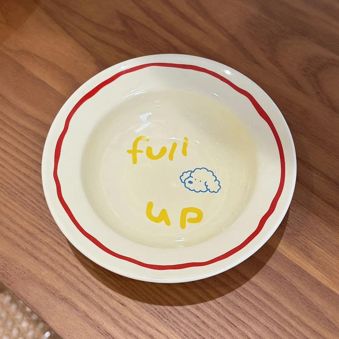 Новая тарелка в стиле Инстаграм, милая ретро контрастная цветная свернутая тарелка из керамики для щенка, набор мисок для дома, миска для риса, кружка, домашняя утварь
Новая тарелка в стиле Инстаграм, милая ретро контрастная цветная свернутая тарелка из керамики для щенка, набор мисок для дома, миска для риса, кружка, домашняя утварь