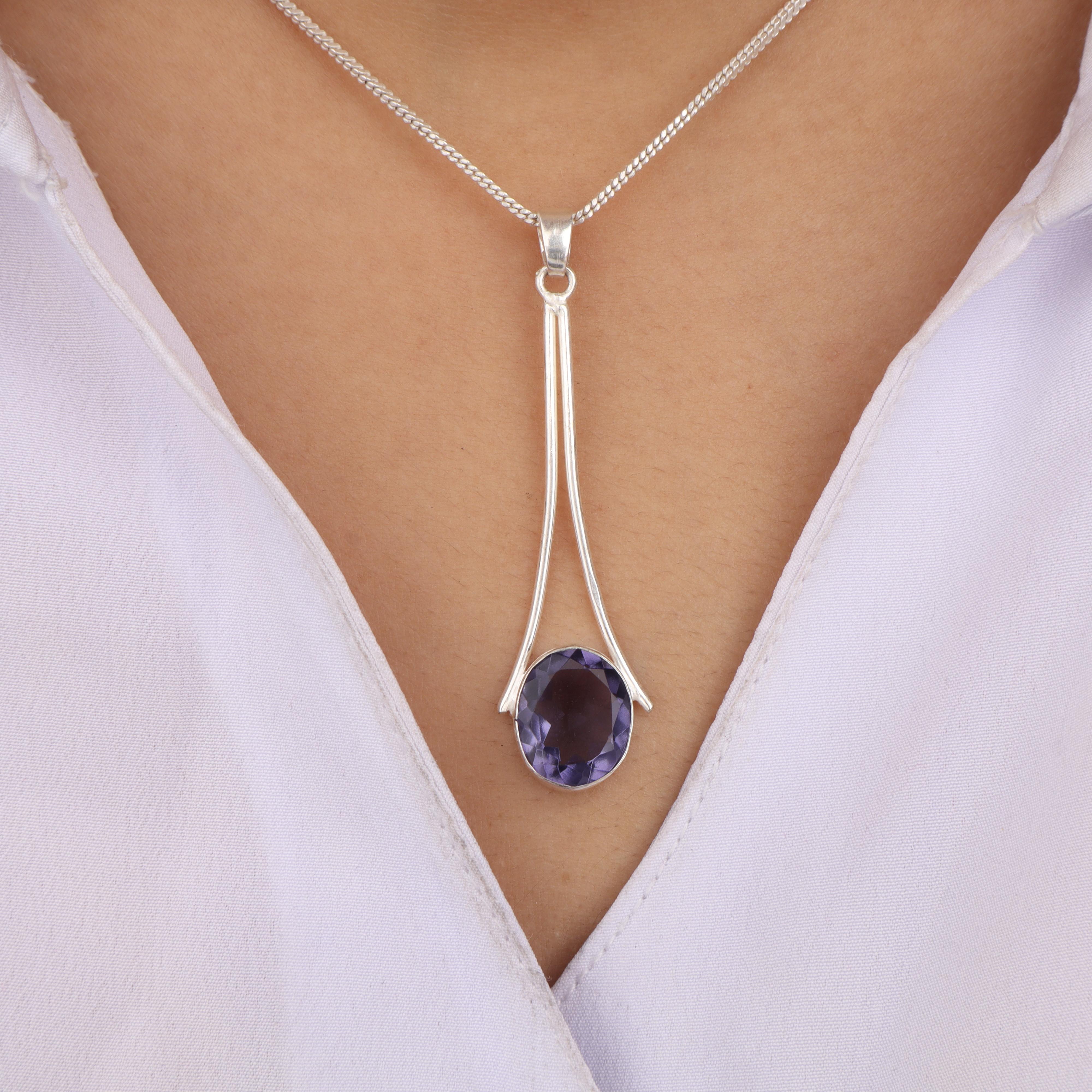 Iolite Gemstone 925 Sterling Silver Handmade Jewelry Long Pendant 1.79 For Party PP-69-5
Iolite Gemstone 925 Sterling Silver Handmade Jewelry Long Pendant 1.79 For Party PP-69-5
