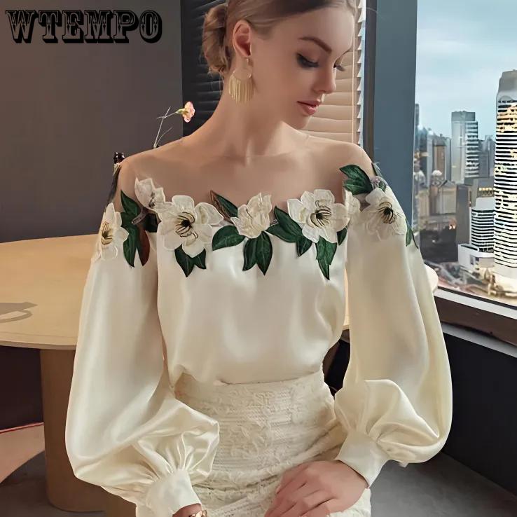 WTEMPO Spring Summer Autumn Mesh Patchwork Satin Blouses Women s Elegant Embroidered O-neck Long Lantern Sleeve Tops XXL білий
WTEMPO Spring Summer Autumn Mesh Patchwork Satin Blouses Women s Elegant Embroidered O-neck Long Lantern Sleeve Tops XXL білий