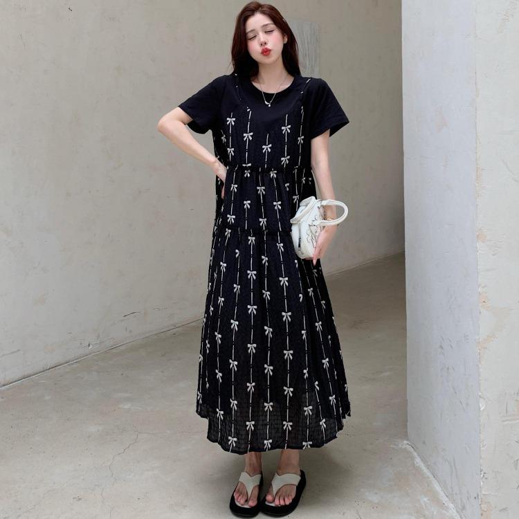 Summer Vintage Dress Women Plus Size Casual Loose Basic Long Dress Short Sleeve Bow Printing 3XL чорний
Summer Vintage Dress Women Plus Size Casual Loose Basic Long Dress Short Sleeve Bow Printing 3XL чорний