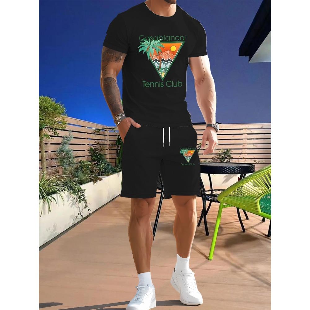 New men s casual suit: simple and stylish short sleeved breathable top+pants two-piece set, easy and versatile M
New men s casual suit: simple and stylish short sleeved breathable top+pants two-piece set, easy and versatile M