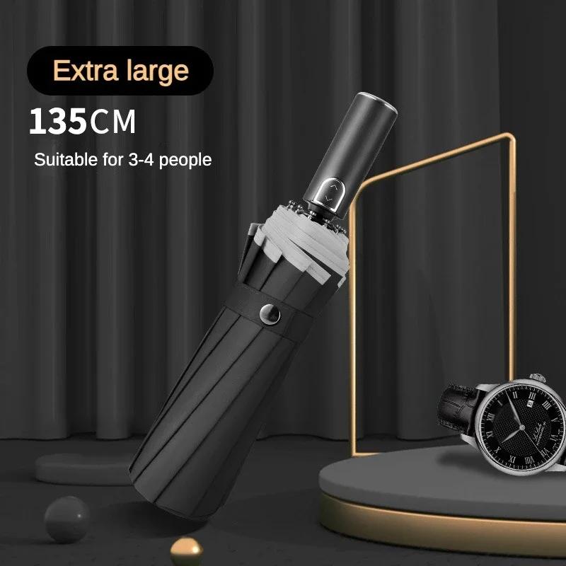 Super Large Umbrella, Fully Automatic Folding, Big Diameter 135Cm, Windproof Strong Safety Reflective, Men Women Umbrella Travel Aluminum&12K
Super Large Umbrella, Fully Automatic Folding, Big Diameter 135Cm, Windproof Strong Safety Reflective, Men Women Umbrella Travel Aluminum&12K