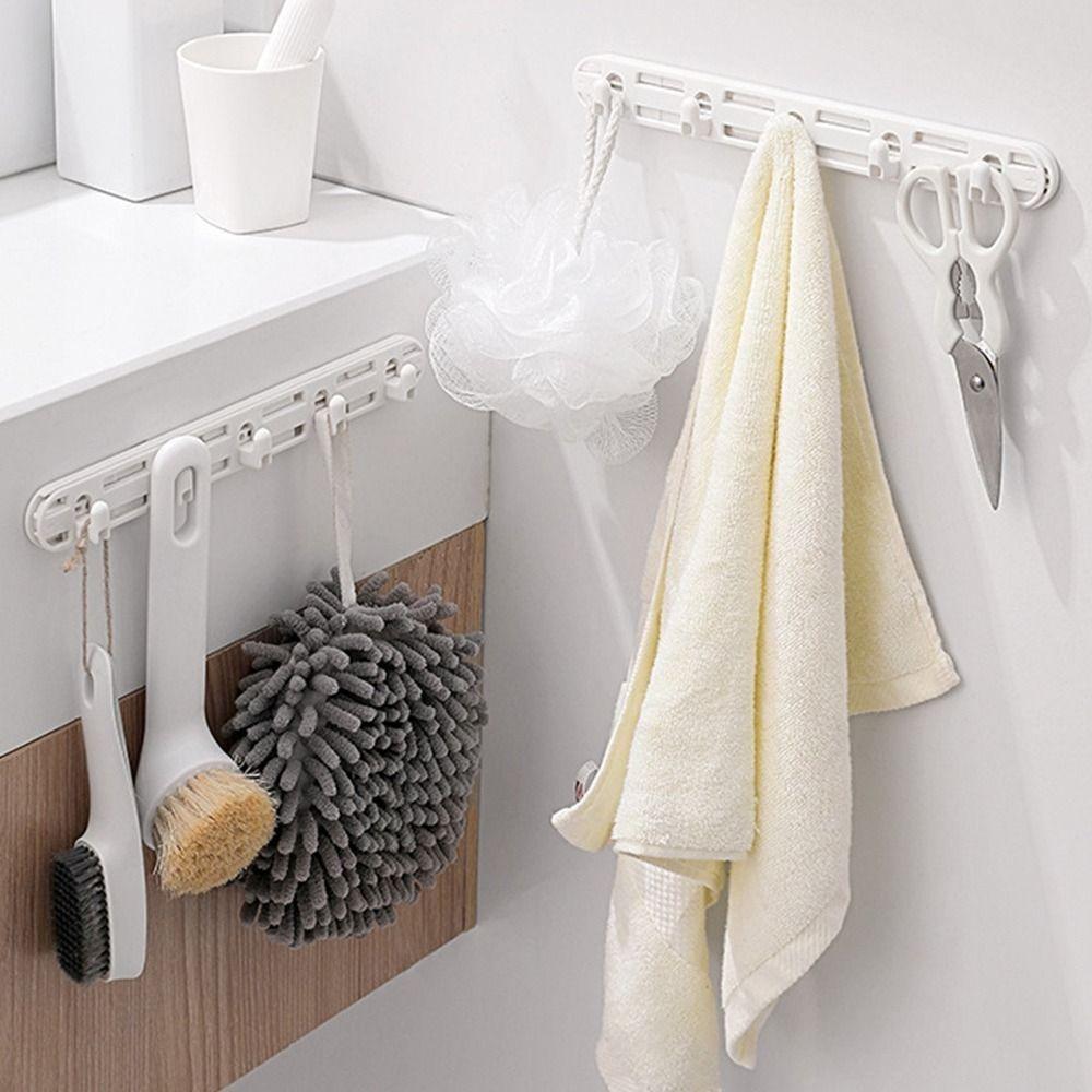 Компактная выдвижная стойка-органайзер Пластиковая вешалка Вешалка для одежды Крючки Держатель для полотенец Настенная стойка