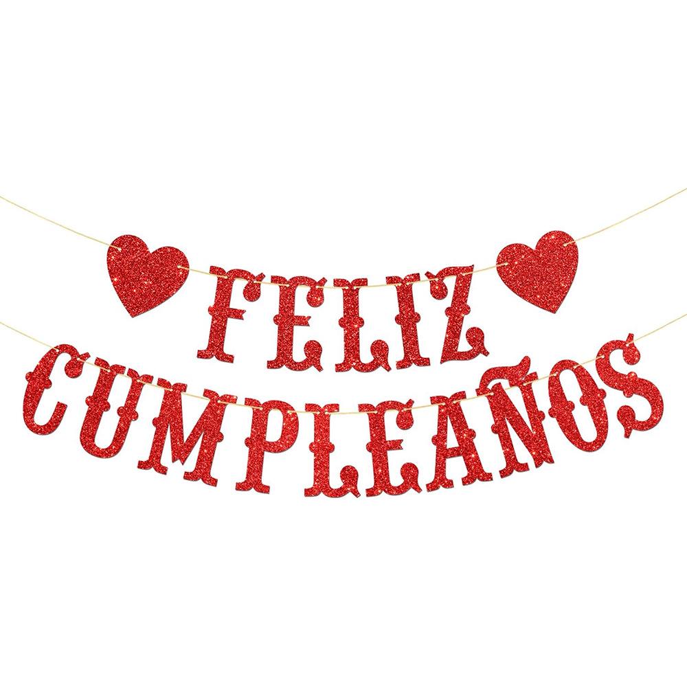 Feliz Cumpleaños Spanish Glitter Birthday Banner & Streamers яскраво-червоного кольору
Feliz Cumpleaños Spanish Glitter Birthday Banner & Streamers яскраво-червоного кольору