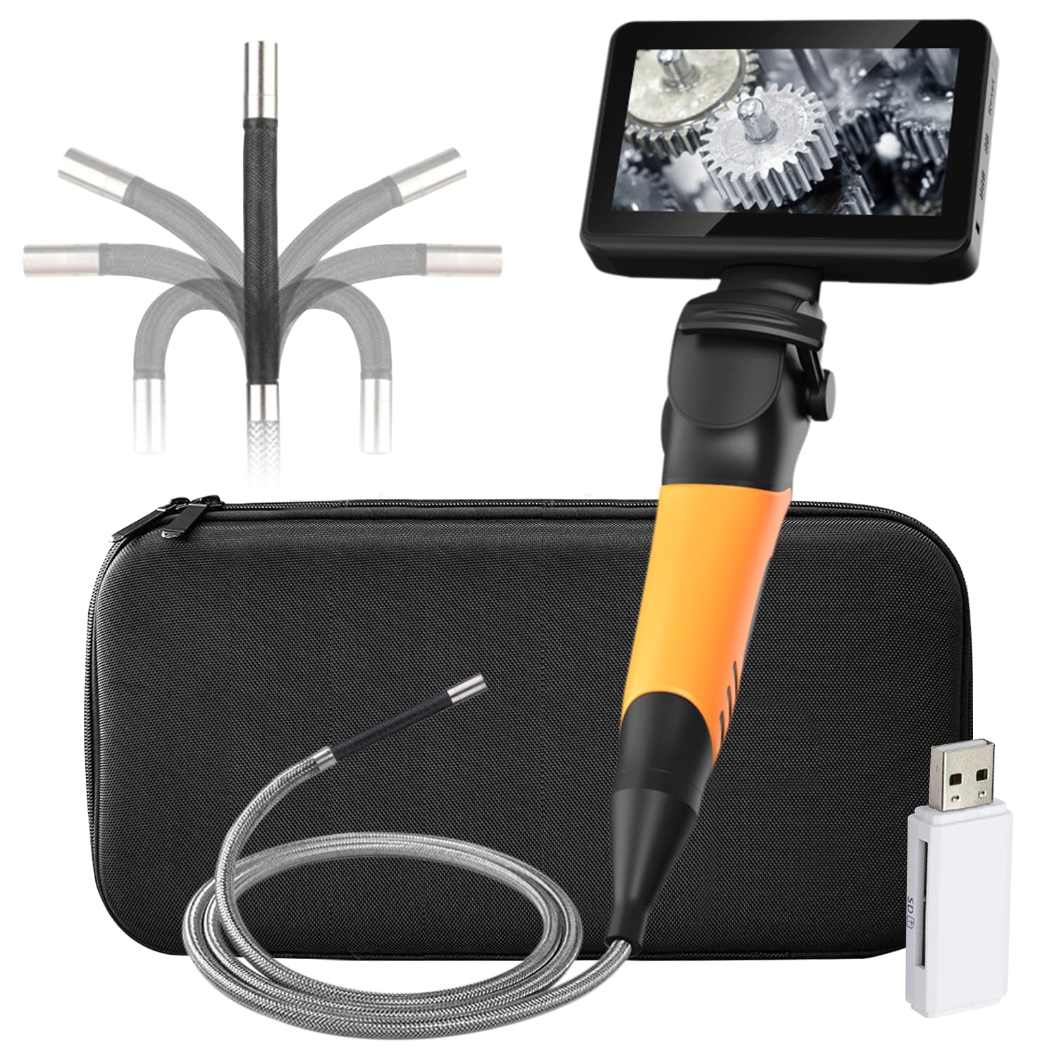 EISTAKAO 4mm Movable Tip Fiberscope Inch Screen Industrial Endoscope 720P Video Scope 360 Degree Rotatable Probe Length 1M Stainless Steel Tube Tip срібний
EISTAKAO 4mm Movable Tip Fiberscope Inch Screen Industrial Endoscope 720P Video Scope 360 Degree Rotatable Probe Length 1M Stainless Steel Tube Tip срібний