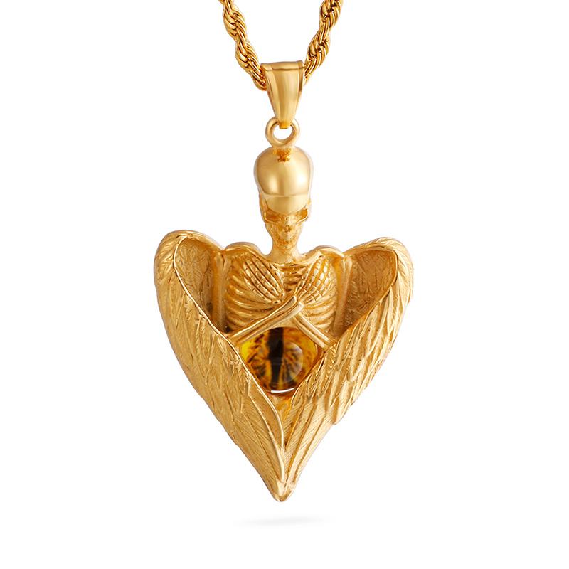 Kalen Neo-Gothic Skeleton Pendant Necklace for Men Cat s Eye Stone Skull Stainless Steel Jewelry Punk Choker Cool Boy Accessory 60cm
Kalen Neo-Gothic Skeleton Pendant Necklace for Men Cat s Eye Stone Skull Stainless Steel Jewelry Punk Choker Cool Boy Accessory 60cm