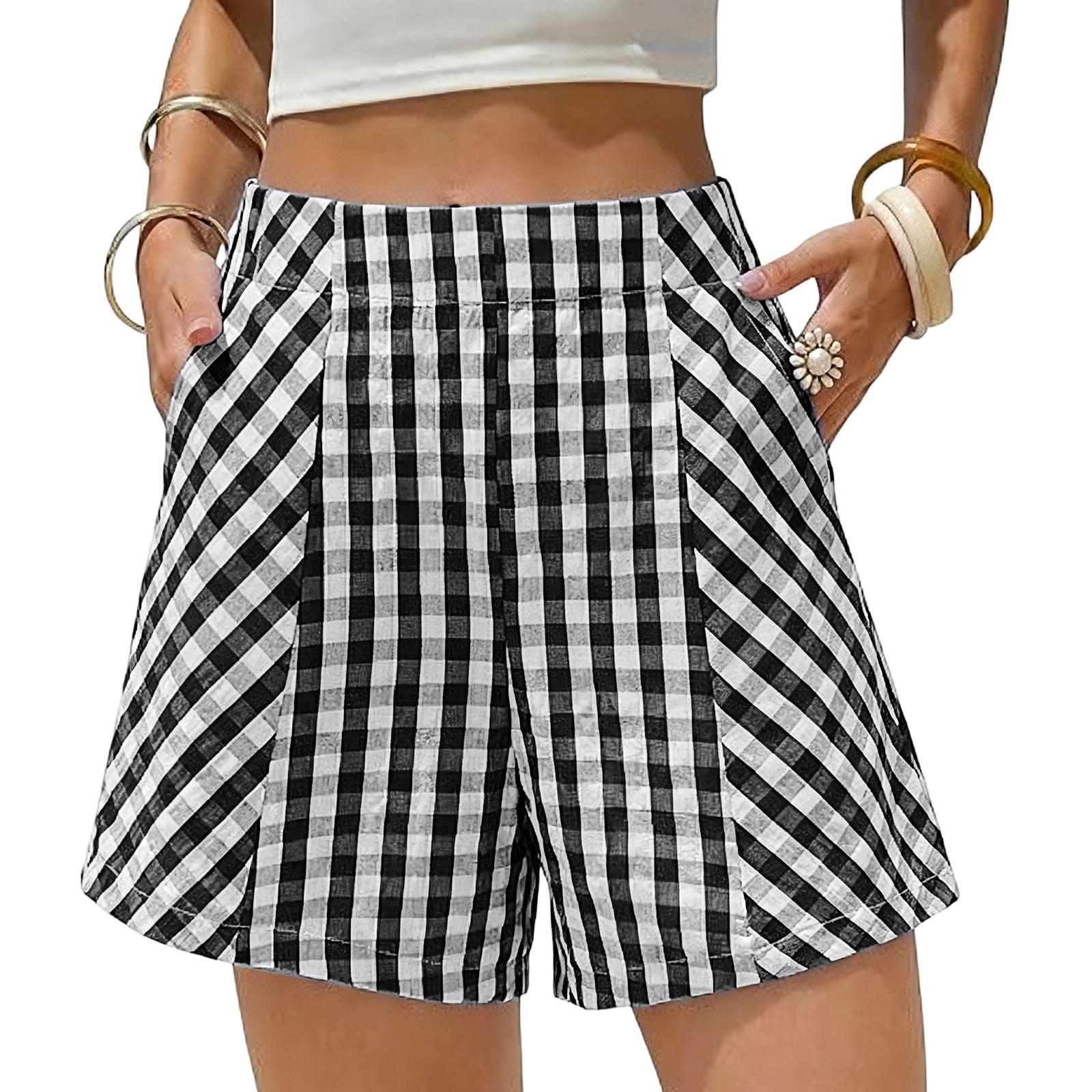 Women s Casual Plaid High Waist Shorts Loose Fit Summer Beachwear Lightweight Breathable Comfortable Flat Front Shorts L чорний
Women s Casual Plaid High Waist Shorts Loose Fit Summer Beachwear Lightweight Breathable Comfortable Flat Front Shorts L чорний