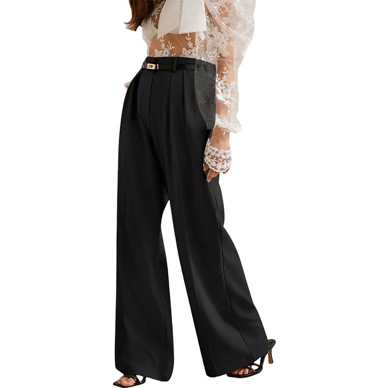 Women s High Waist Wide Leg Pants with Pleats Multi Colors S чёрный
Women s High Waist Wide Leg Pants with Pleats Multi Colors S чёрный