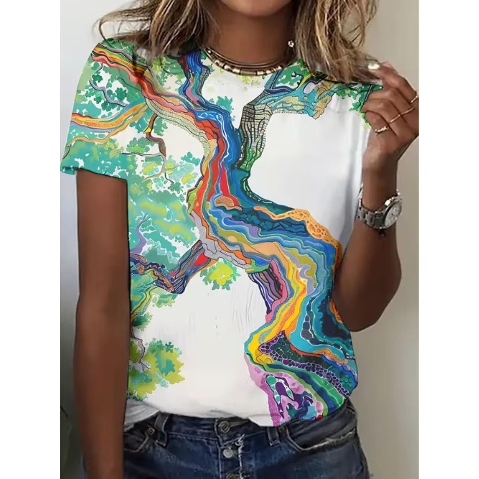 Fashion Women Abstract Fluid Print T Shirt Funny Casual O-neck Short Sleeves T-shirt Summer Female Tee Shirt XS белый
Fashion Women Abstract Fluid Print T Shirt Funny Casual O-neck Short Sleeves T-shirt Summer Female Tee Shirt XS белый