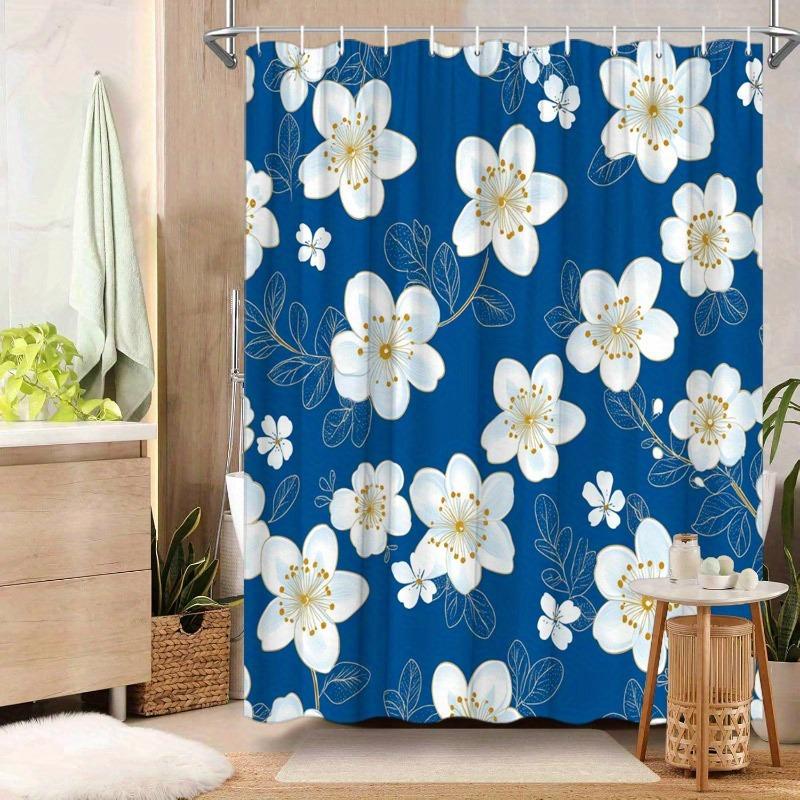 White Flowers Against A Blue Background Shower Curtain Washable Dirt-Resistant Shower Head Waterproof Polyester Bath Curtain W60H190(CM)-1 Pcs
White Flowers Against A Blue Background Shower Curtain Washable Dirt-Resistant Shower Head Waterproof Polyester Bath Curtain W60H190(CM)-1 Pcs