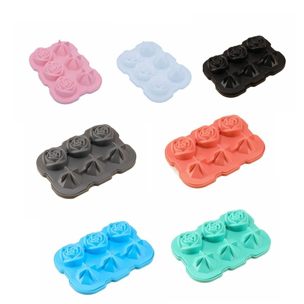 Силиконовый аппарат для изготовления шариков из алмазного льда, 3 отделения, силиконовый лоток для льда в форме розы, большие формы для кубиков льда, морозильник
