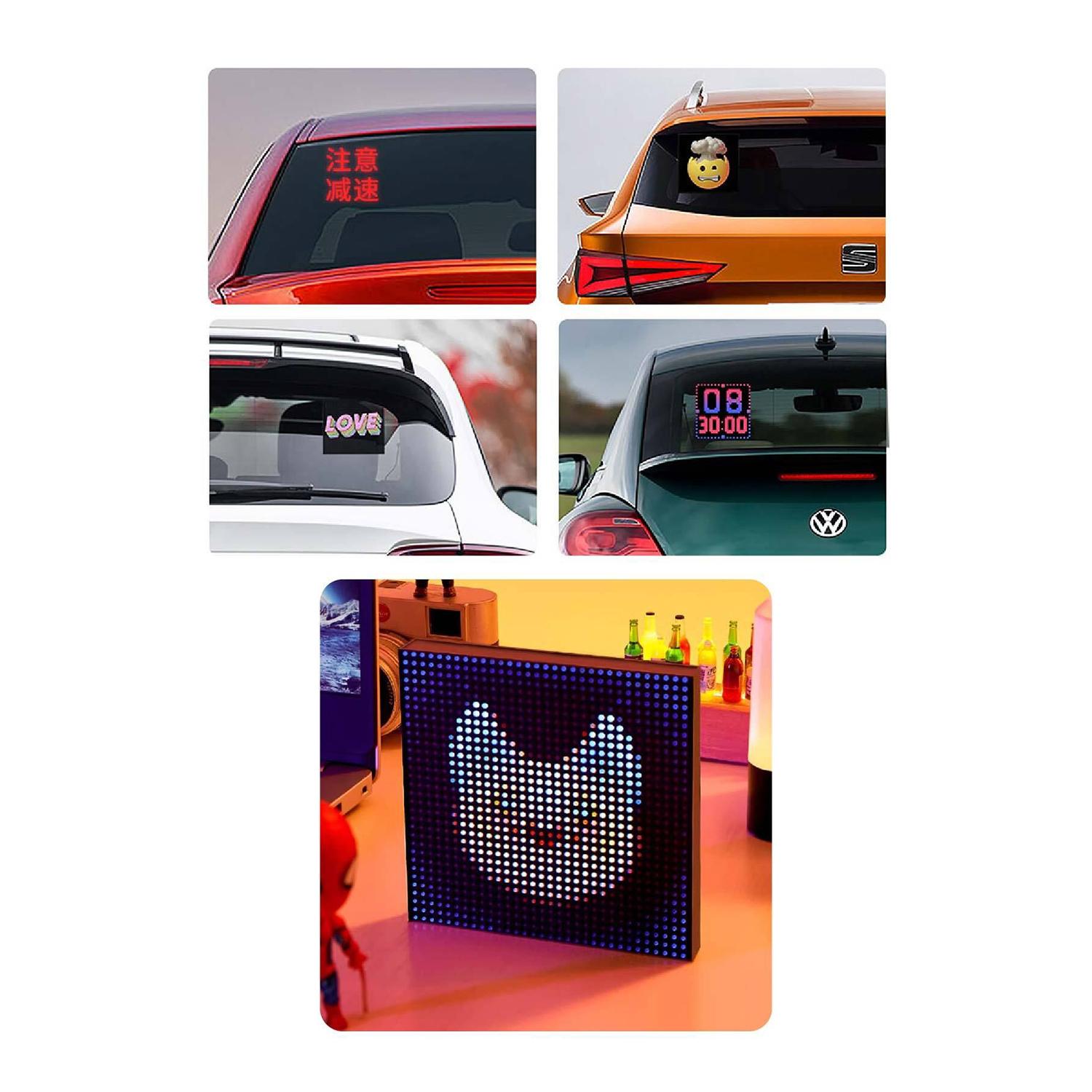 Автомобильный светодиодный экран Emoji с управлением через Bluetooth-смартфон, анимированный светодиодный экран на заднее стекло
Автомобильный светодиодный экран Emoji с управлением через Bluetooth-смартфон, анимированный светодиодный экран на заднее стекло