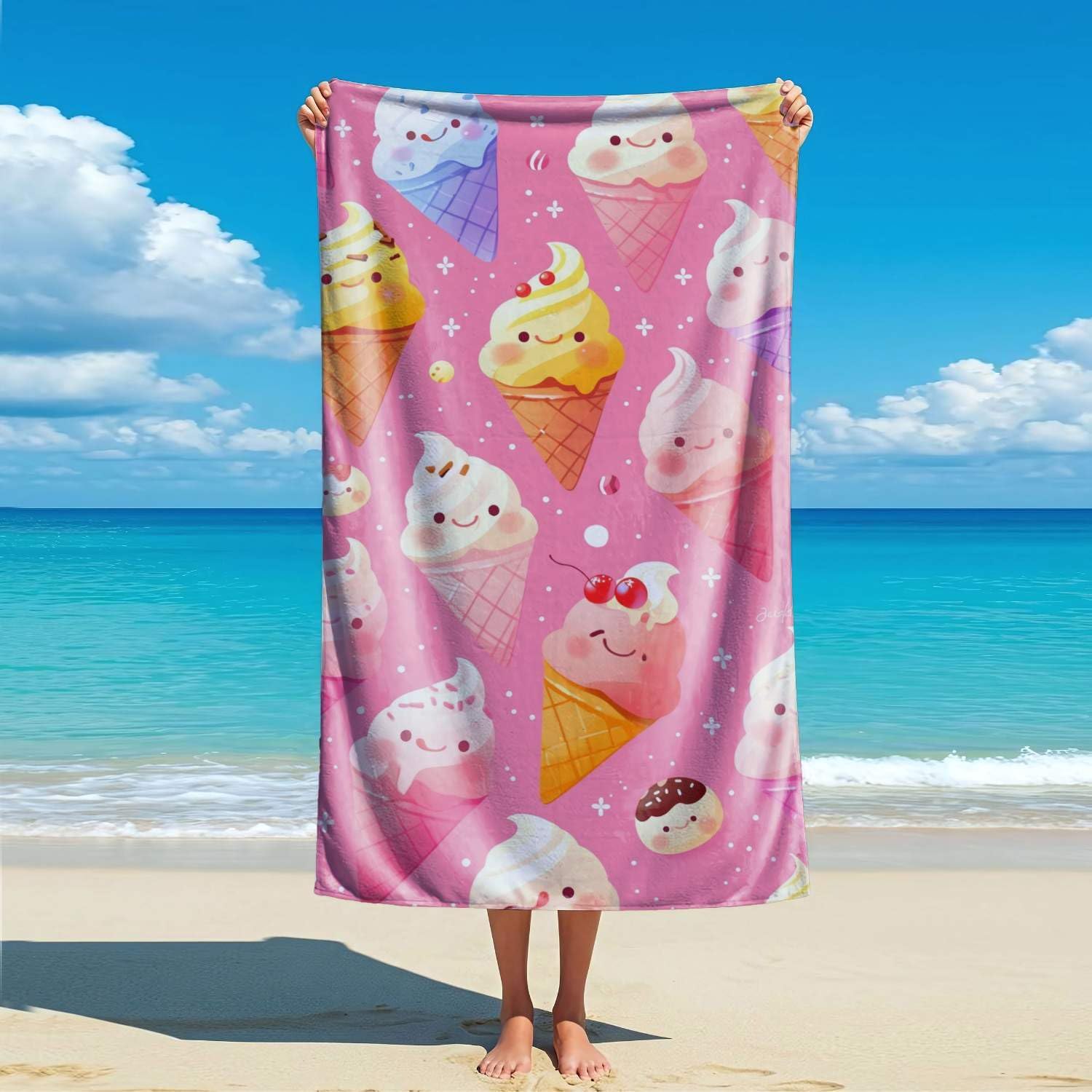 Kawaii Ice Cream Beach Towel Sweet Scoops Adventure Design | Adorable Cotton Beach Towel for Girls Kids | Cartoon Oversized Soft W40*H60(CM)
Kawaii Ice Cream Beach Towel Sweet Scoops Adventure Design | Adorable Cotton Beach Towel for Girls Kids | Cartoon Oversized Soft W40*H60(CM)