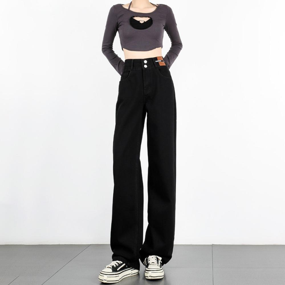 Универсальные джинсы с высокой посадкой и широкими штанинами в стиле хай-стрит, женские свободные облегающие прямые джинсы для весны и осени, подметающие пол 2XL чёрный
Универсальные джинсы с высокой посадкой и широкими штанинами в стиле хай-стрит, женские свободные облегающие прямые джинсы для весны и осени, подметающие пол 2XL чёрный