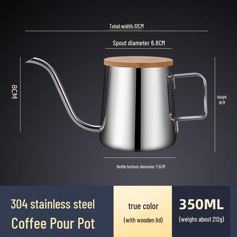 Bamboo Lid Pour-over Coffee Pot, 304 Stainless Steel Gooseneck, Fine Spout for Home Use
Bamboo Lid Pour-over Coffee Pot, 304 Stainless Steel Gooseneck, Fine Spout for Home Use