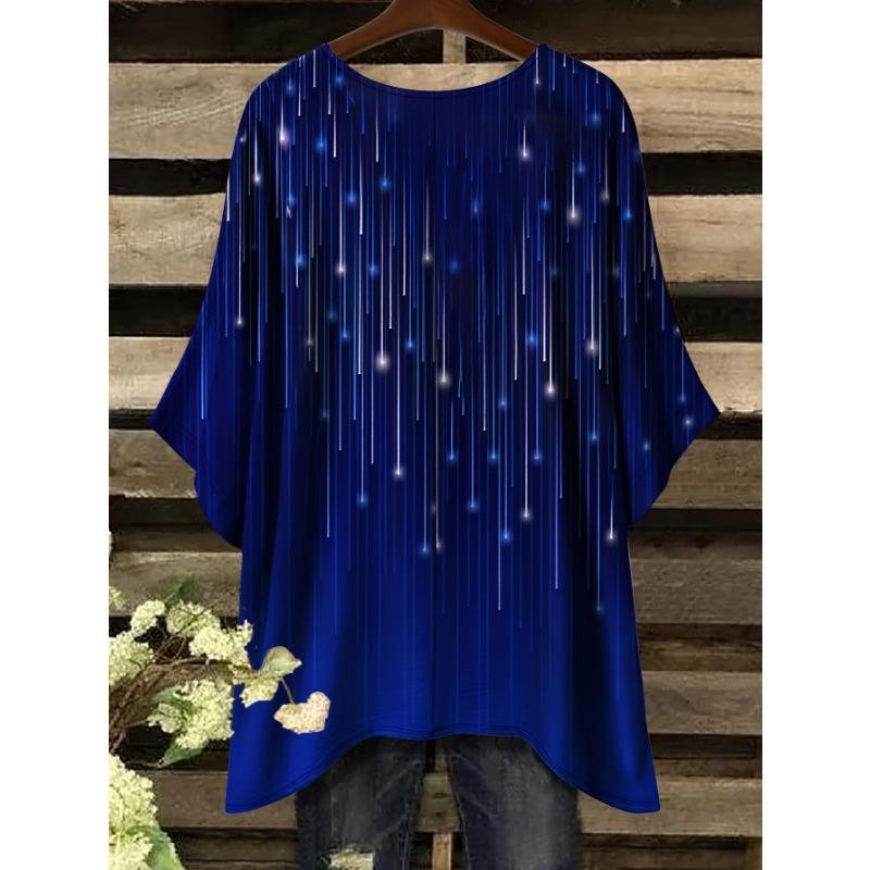 Women Arrival Elegant Vacation Style Plus Size Simple Casual Meteor Pattern Print Irregular Hem Round Neck T-Shir 1XL
Women Arrival Elegant Vacation Style Plus Size Simple Casual Meteor Pattern Print Irregular Hem Round Neck T-Shir 1XL