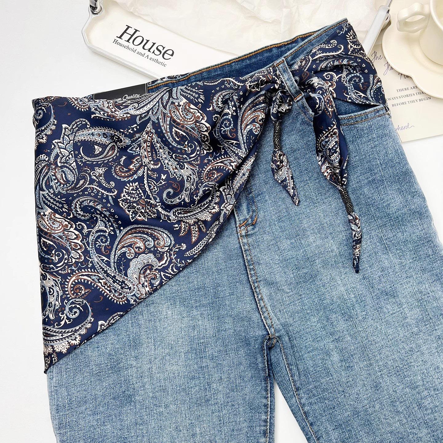 Korean Cashew Flower Triangle Scarf & Layered Accessories: Women s Jeans Belt, Neck Tie, Silk Scarf, Travel Set
Korean Cashew Flower Triangle Scarf & Layered Accessories: Women s Jeans Belt, Neck Tie, Silk Scarf, Travel Set