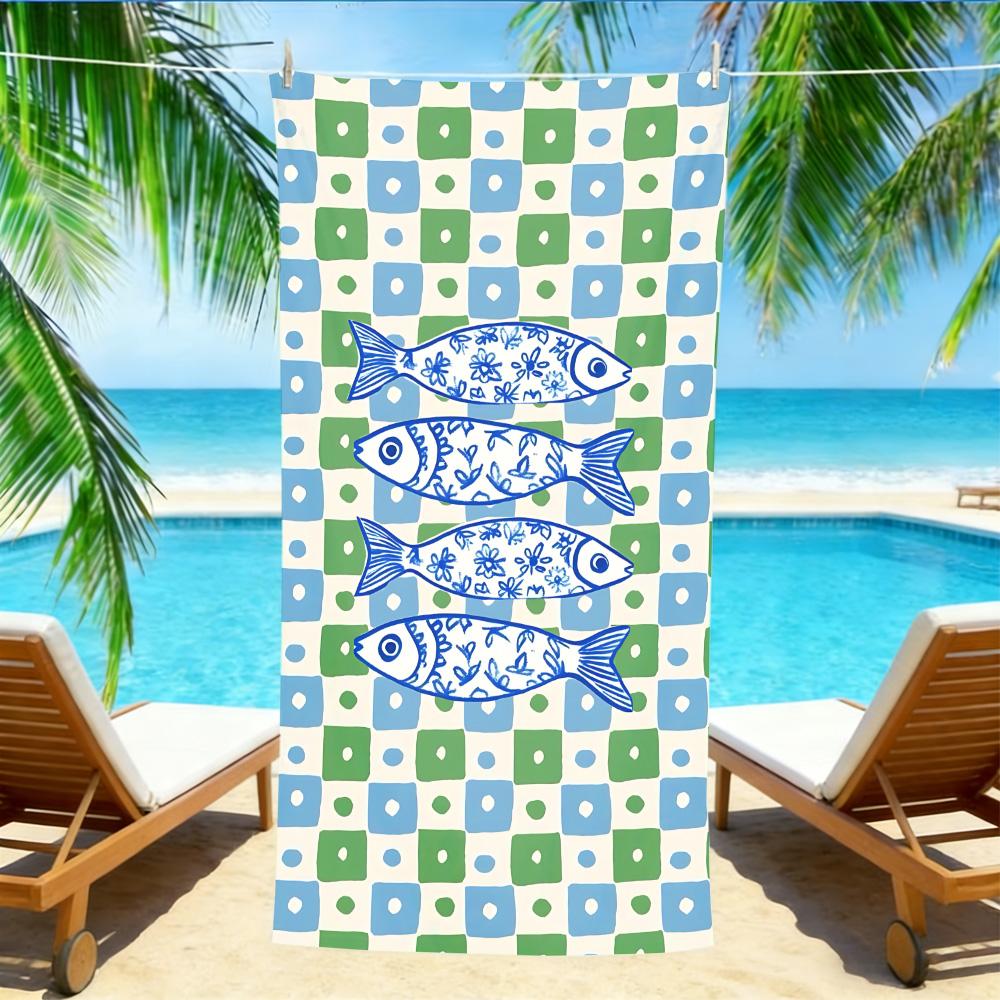 Mediterranean Fish Beach Towel – Oversized Quick Dry Sand Free with Blue & Green Geometric Print W30*H60(CM)
Mediterranean Fish Beach Towel – Oversized Quick Dry Sand Free with Blue & Green Geometric Print W30*H60(CM)