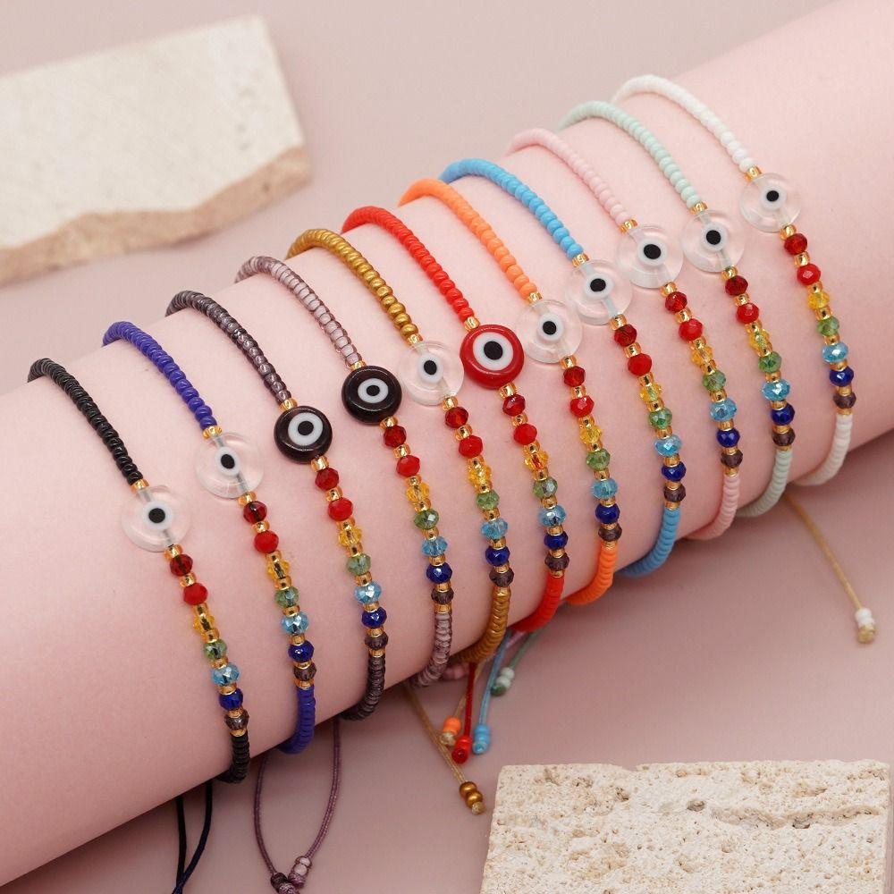 Rice Bead Colorful Crystal Bracelets Greek Eye Fortune Bracelet Lucky Red Rope Decoration
Rice Bead Colorful Crystal Bracelets Greek Eye Fortune Bracelet Lucky Red Rope Decoration