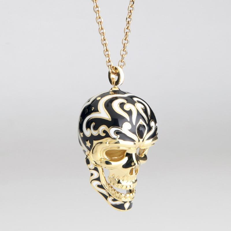 Skull necklace long exaggerated european and american punk style pendant halloween best selling
Skull necklace long exaggerated european and american punk style pendant halloween best selling