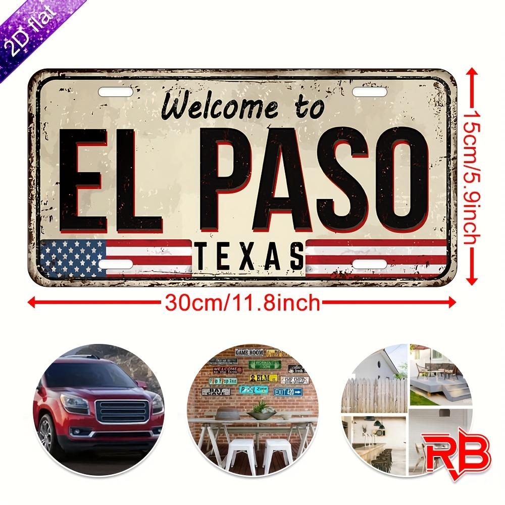 pc Vintage EL PASO Texas Metal Sign Rustic Aluminum Wall Decor with American Flag Stars Design Metal Wall Art Decor 15x30cm(5.9x7.8inch)
pc Vintage EL PASO Texas Metal Sign Rustic Aluminum Wall Decor with American Flag Stars Design Metal Wall Art Decor 15x30cm(5.9x7.8inch)
