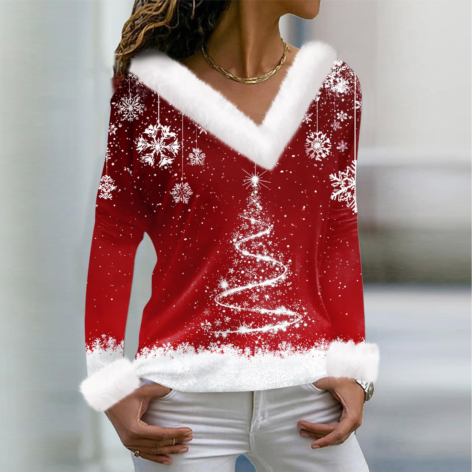 Женская футболка с рождественским принтом, длинный рукав, флисовый воротник, V-образный вырез, футболка L серебряный
Женская футболка с рождественским принтом, длинный рукав, флисовый воротник, V-образный вырез, футболка L серебряный