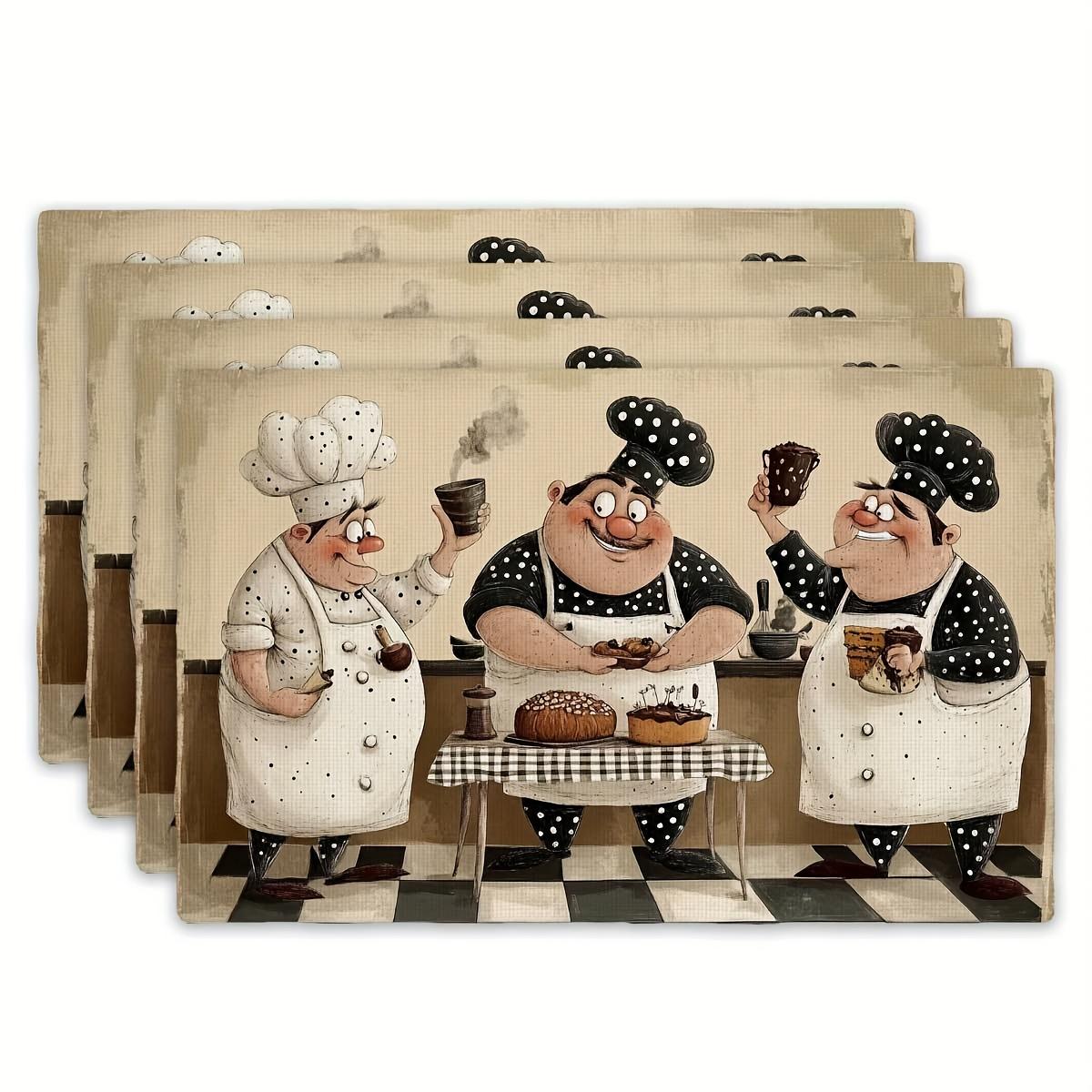 4pcs Funny Cartoon Chef Placemats Set of 4 Linen Kitchen Table Mats for Dining Room Decor 4PCS
4pcs Funny Cartoon Chef Placemats Set of 4 Linen Kitchen Table Mats for Dining Room Decor 4PCS