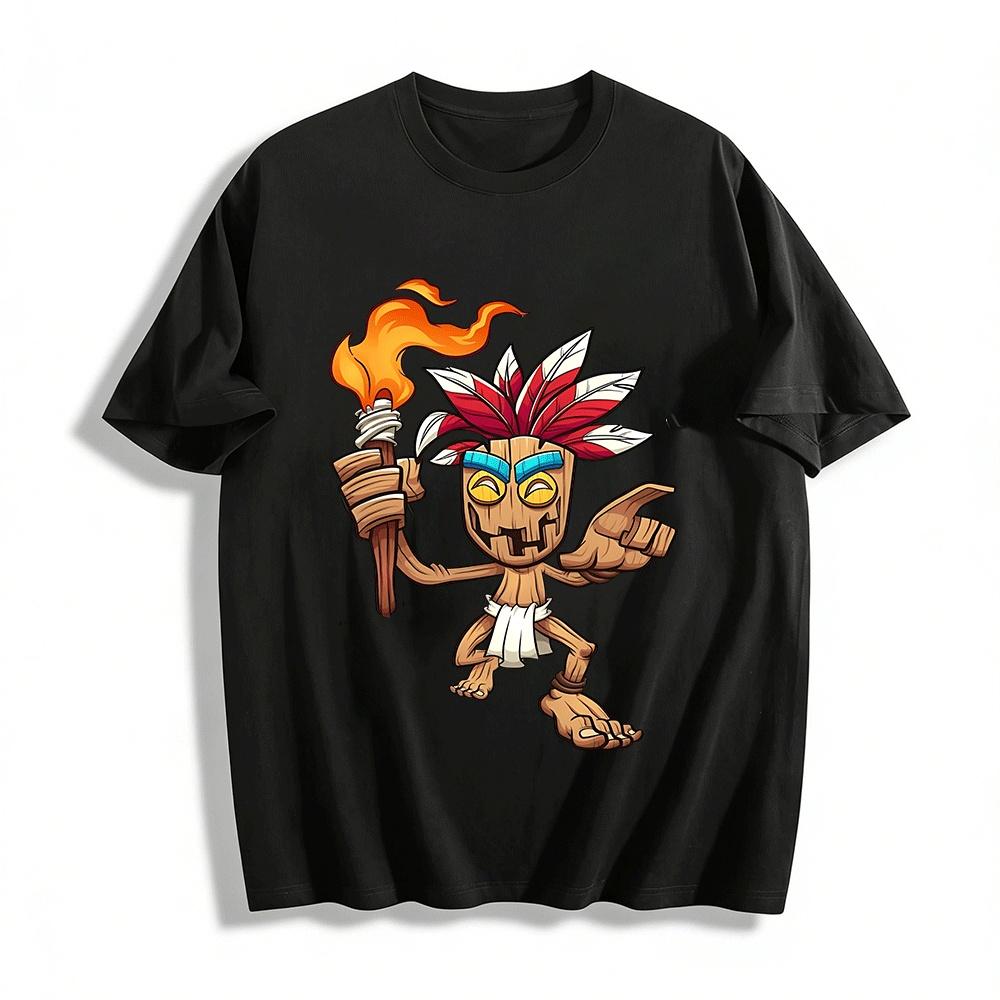 Funny Wood Totem Print T-shirt Tribal Style Casual Versatile Top Pure cotton T-shirt XXS
Funny Wood Totem Print T-shirt Tribal Style Casual Versatile Top Pure cotton T-shirt XXS