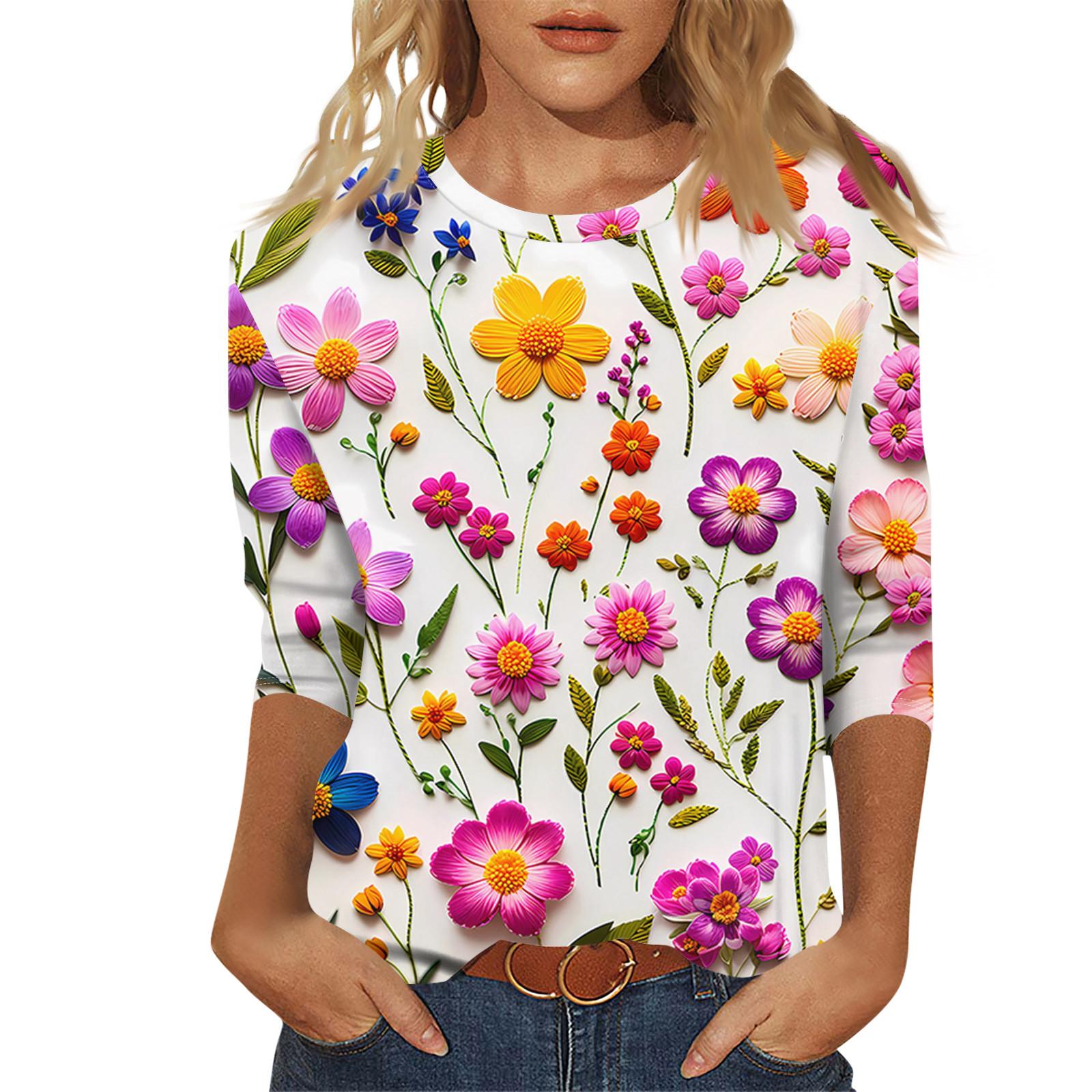 Женский модный и повседневный пуловер с рукавом семь четвертей и цветочным принтом XL белый
Женский модный и повседневный пуловер с рукавом семь четвертей и цветочным принтом XL белый