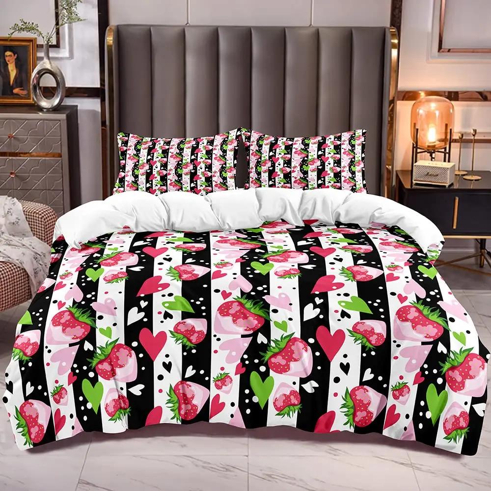Young Girls Strawbery Beding Swet Strawbery Soft Duvet Cover for Children Kids Pink Lovely Carton Fruit Fod Theme Girly White Floral Rom Decor 135*200cm Eu-Single
Young Girls Strawbery Beding Swet Strawbery Soft Duvet Cover for Children Kids Pink Lovely Carton Fruit Fod Theme Girly White Floral Rom Decor 135*200cm Eu-Single