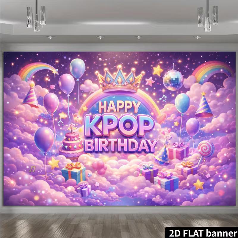 2D Fantasy Cloud Kpop Birthday Backdrop with Disco Ball & Gifts 47.2x31.5inch/120*80cm
2D Fantasy Cloud Kpop Birthday Backdrop with Disco Ball & Gifts 47.2x31.5inch/120*80cm