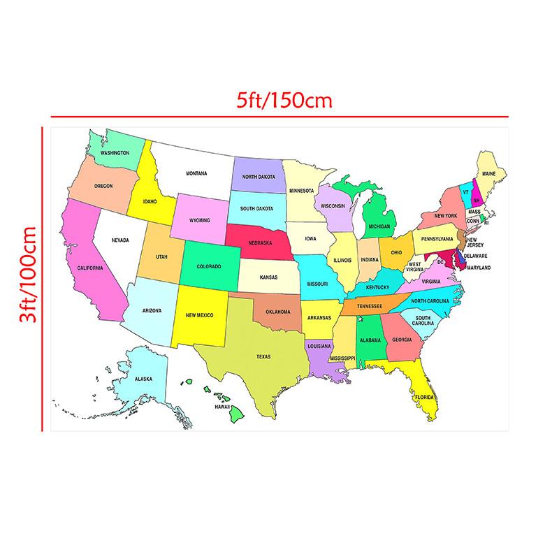 Настінна карта Сполучених Штатів для вітальні, спальні, гуртожитку, домашнього декору, для подарунка друзям, декор, фон для прямих трансляцій 150*100cm
Настінна карта Сполучених Штатів для вітальні, спальні, гуртожитку, домашнього декору, для подарунка друзям, декор, фон для прямих трансляцій 150*100cm