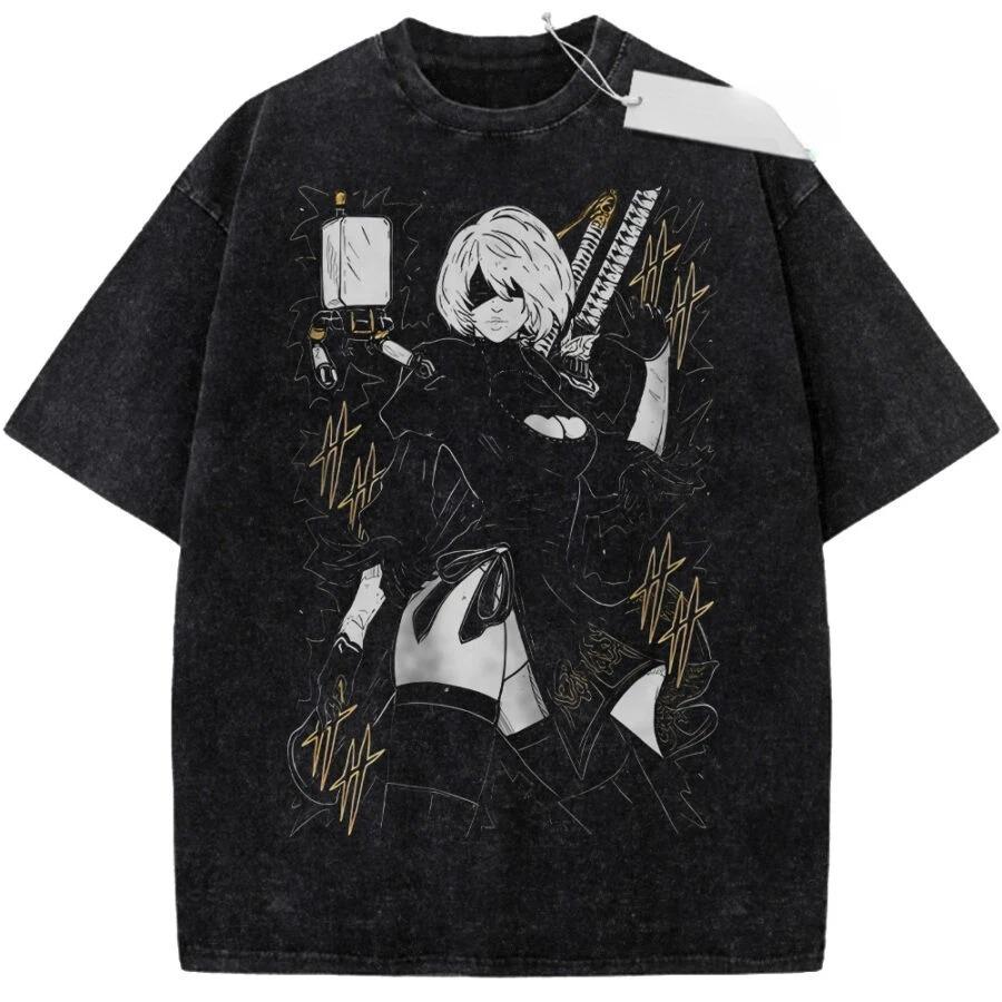 B NieR Automata Vintage Loose Washed TShirt Stylish Apparel AllSeason Retro Fashion Street Trend Soft Comfortable S
B NieR Automata Vintage Loose Washed TShirt Stylish Apparel AllSeason Retro Fashion Street Trend Soft Comfortable S