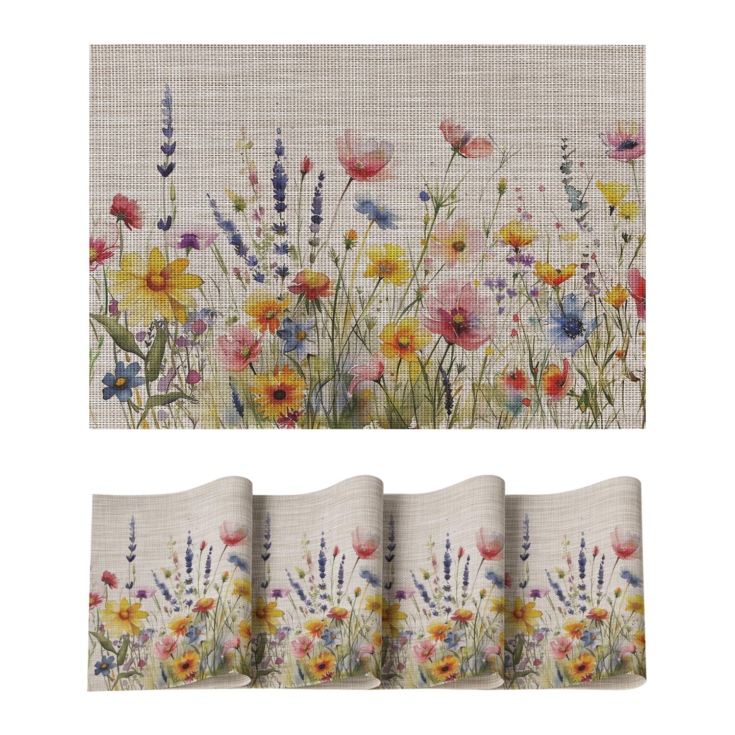 Daisy Lavendar Wild Flower Spring Placemats Set of 4, 12x18 Inch Seasonal Holiday Table Mats for Party Kitchen Dining Decoration 12 x 18 , Rectangular 4 Pcs
Daisy Lavendar Wild Flower Spring Placemats Set of 4, 12x18 Inch Seasonal Holiday Table Mats for Party Kitchen Dining Decoration 12 x 18 , Rectangular 4 Pcs