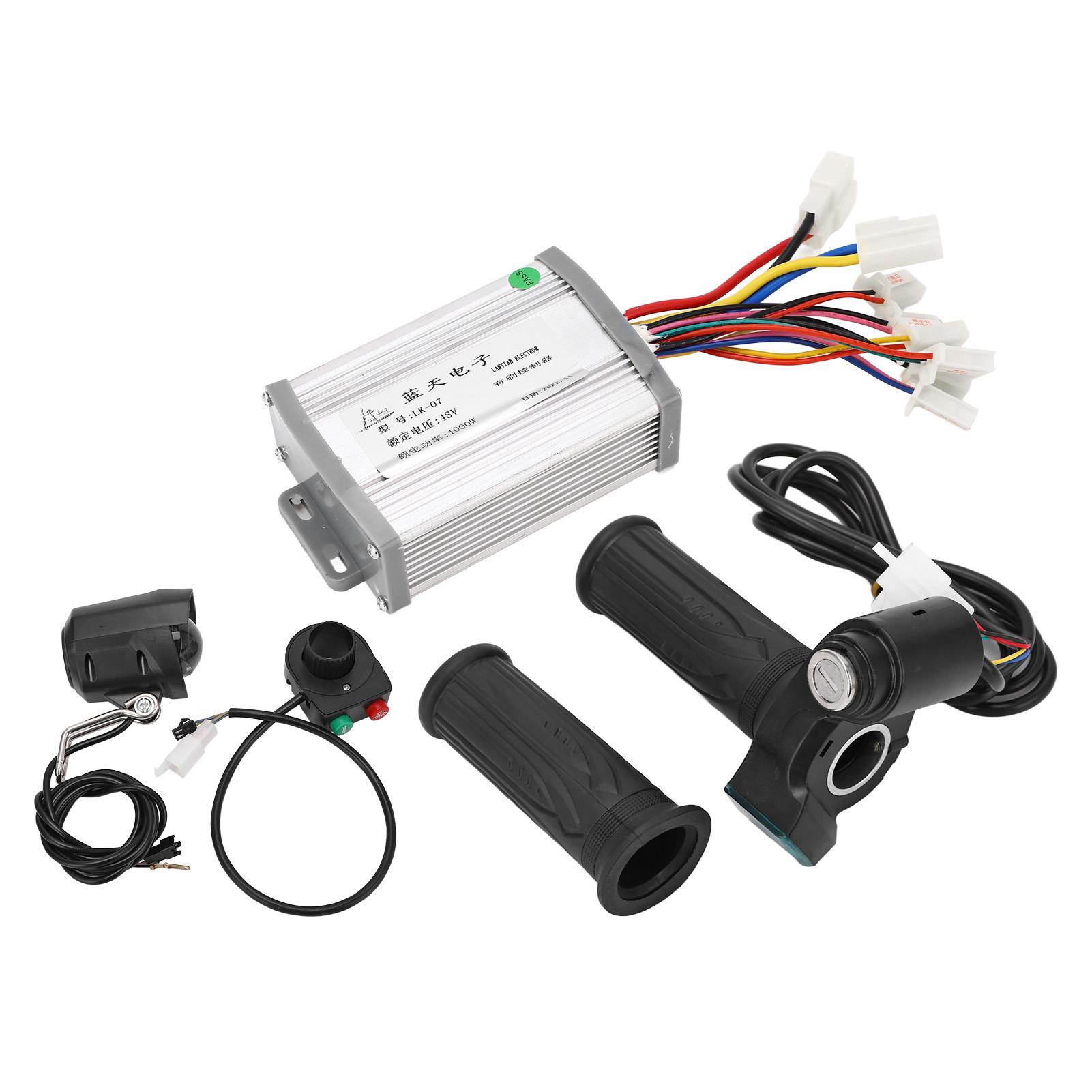 48V 1000W Brushed Motor Controller with Twist Throttle Handle Keys Front Lamp Switch Kit for Electric Bicycle Scooters Conversion
48V 1000W Brushed Motor Controller with Twist Throttle Handle Keys Front Lamp Switch Kit for Electric Bicycle Scooters Conversion