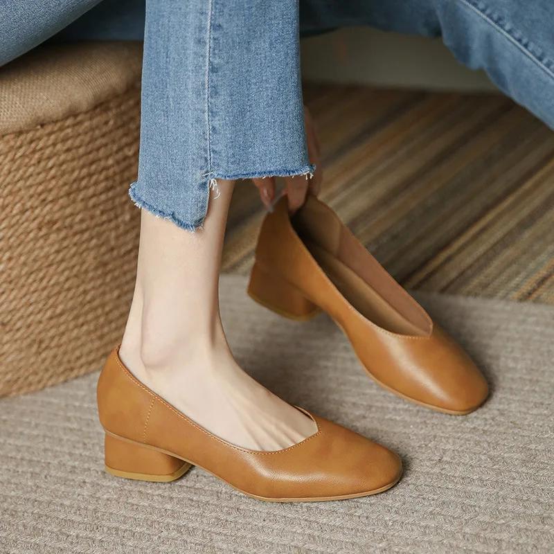 Woman Elegant Square Toe Concise Black 4CM High Heel Female Shallow Retro Mary Janes Comfortable Cute Loafers Lolita Shoes 34 коричневий
Woman Elegant Square Toe Concise Black 4CM High Heel Female Shallow Retro Mary Janes Comfortable Cute Loafers Lolita Shoes 34 коричневий