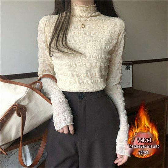 2024 Women s Fleece-Lined Lace Long Sleeve Slim Top - Semi-High Neck, Autumn/Winter Large
2024 Women s Fleece-Lined Lace Long Sleeve Slim Top - Semi-High Neck, Autumn/Winter Large