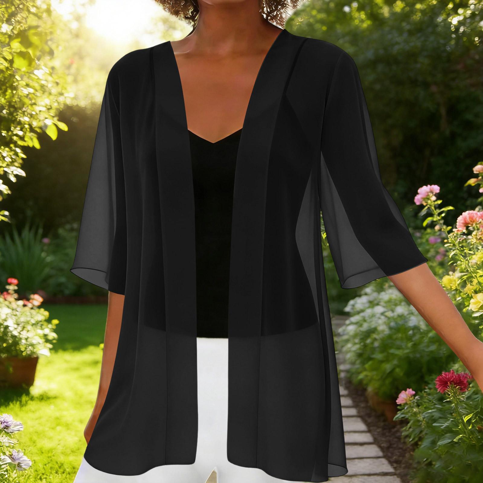 Women s Chiffon Short Cardigan Lightweight Open Front Cover Up Sun Protection Shawl Casual Outerwear S чорний
Women s Chiffon Short Cardigan Lightweight Open Front Cover Up Sun Protection Shawl Casual Outerwear S чорний
