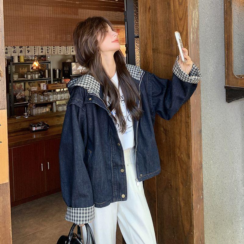 Синяя модная джинсовая куртка с капюшоном, женская повседневная куртка-топ M
Синяя модная джинсовая куртка с капюшоном, женская повседневная куртка-топ M