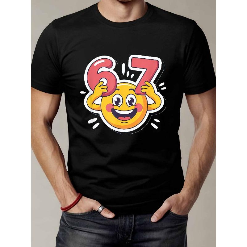 European sizes Men Vintage 6 7 Emoticon Meme T-Shirt - Retro Loose Fit Graphic Tee with Number 6 & 7 Design, 4XL чорний
European sizes Men Vintage 6 7 Emoticon Meme T-Shirt - Retro Loose Fit Graphic Tee with Number 6 & 7 Design, 4XL чорний