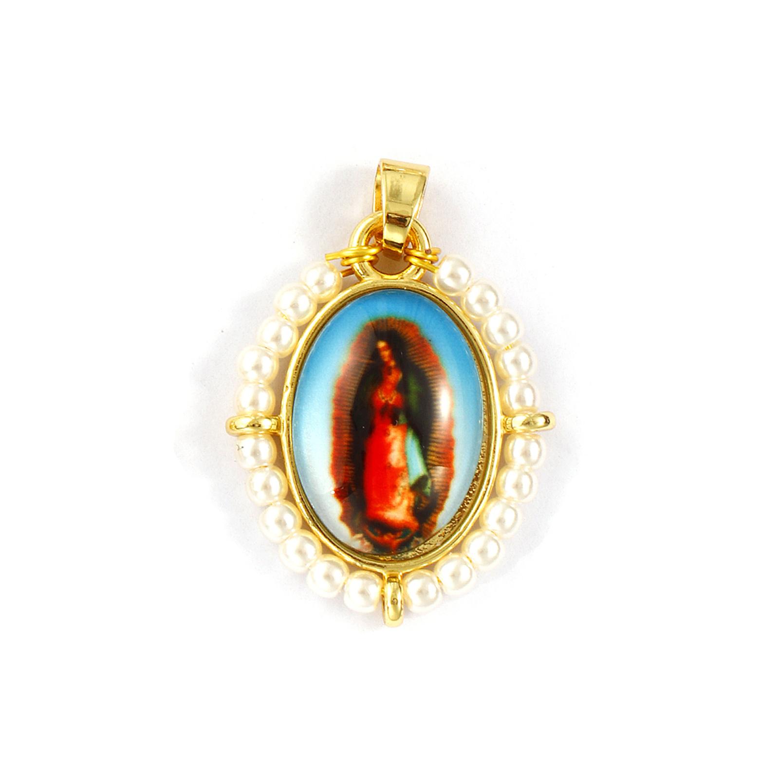 1 Piece Brass & Acrylic Religious Pendants 18K Gold Plated Multicolor Oval Virgin Mary Jesus Charms For Necklace DIY 3.3cmx2.2cm
1 Piece Brass & Acrylic Religious Pendants 18K Gold Plated Multicolor Oval Virgin Mary Jesus Charms For Necklace DIY 3.3cmx2.2cm