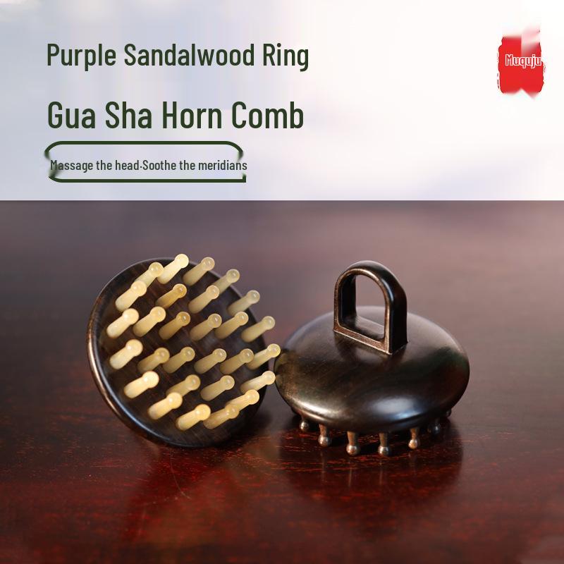 Purple Sandalwood & Natural Sheep Horn Scalp Massage Comb with Gua Sha Head Therapy
Purple Sandalwood & Natural Sheep Horn Scalp Massage Comb with Gua Sha Head Therapy