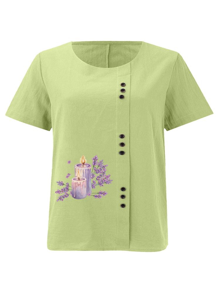 Women s Fashion Purple Flower Candle Printing Casual Cotton Linen Short Sleeve Round Neck T-shirt Shirt Leisure Loose Summer Blouse Tops 5XL зелений
Women s Fashion Purple Flower Candle Printing Casual Cotton Linen Short Sleeve Round Neck T-shirt Shirt Leisure Loose Summer Blouse Tops 5XL зелений