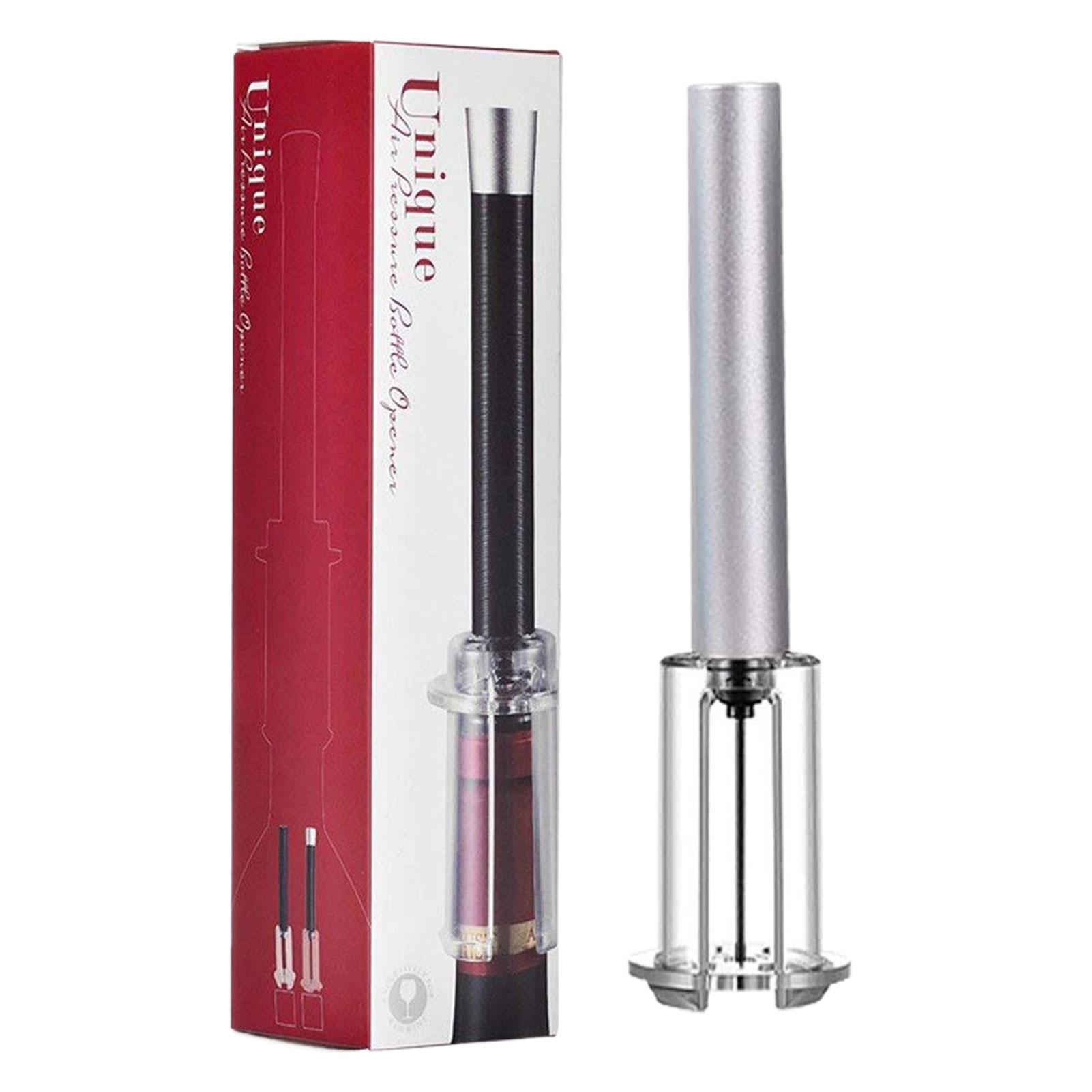 Легкий, быстрый и безопасный пневматический штопор для винных бутылок для всех винных бутылок, эффективное устройство для удаления винных пробок серебряный
Легкий, быстрый и безопасный пневматический штопор для винных бутылок для всех винных бутылок, эффективное устройство для удаления винных пробок серебряный