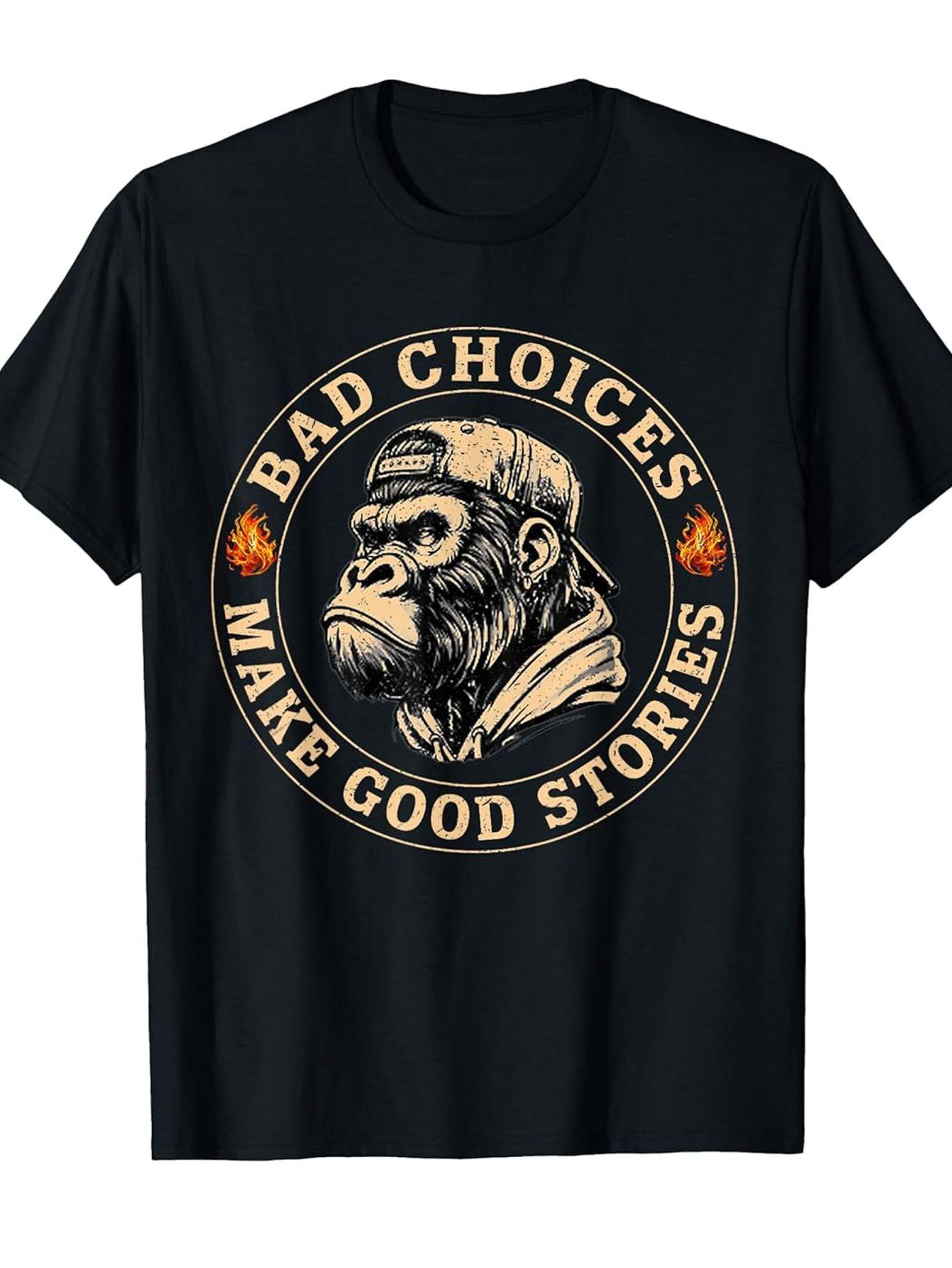 2026 New Year Fun Monkey Pattern Tshirt Bad Choices Create Good Stories Retro Style Mens Round Neck Short Sleeved Shirt 4XL
2026 New Year Fun Monkey Pattern Tshirt Bad Choices Create Good Stories Retro Style Mens Round Neck Short Sleeved Shirt 4XL
