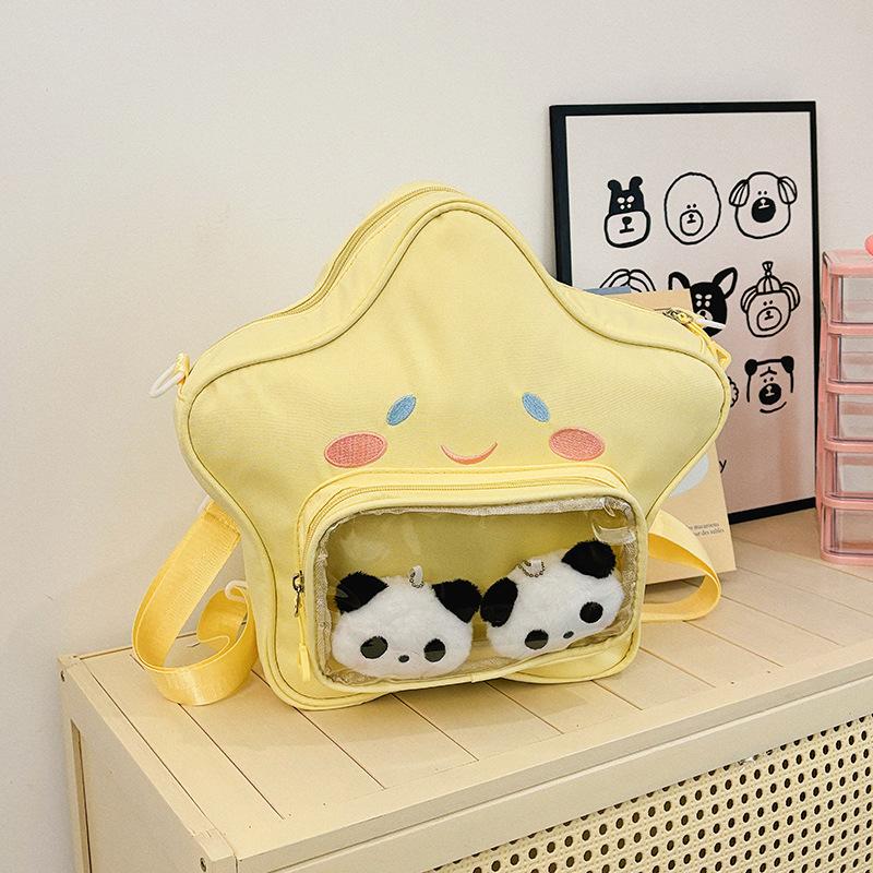 Cute star canvas backpack 2025 new Mori sweet girl messenger commuter bag trendy transparent jelly bag жовтий
Cute star canvas backpack 2025 new Mori sweet girl messenger commuter bag trendy transparent jelly bag жовтий
